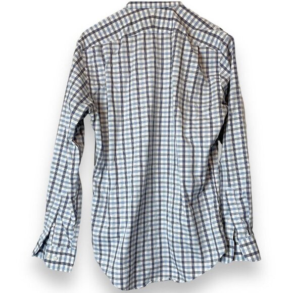 NORDSTROM Men's Shop 15 1/2 34-35 Trim Fit Button Down Shirt Wrinkle Free Plaid - Picture 2 of 6